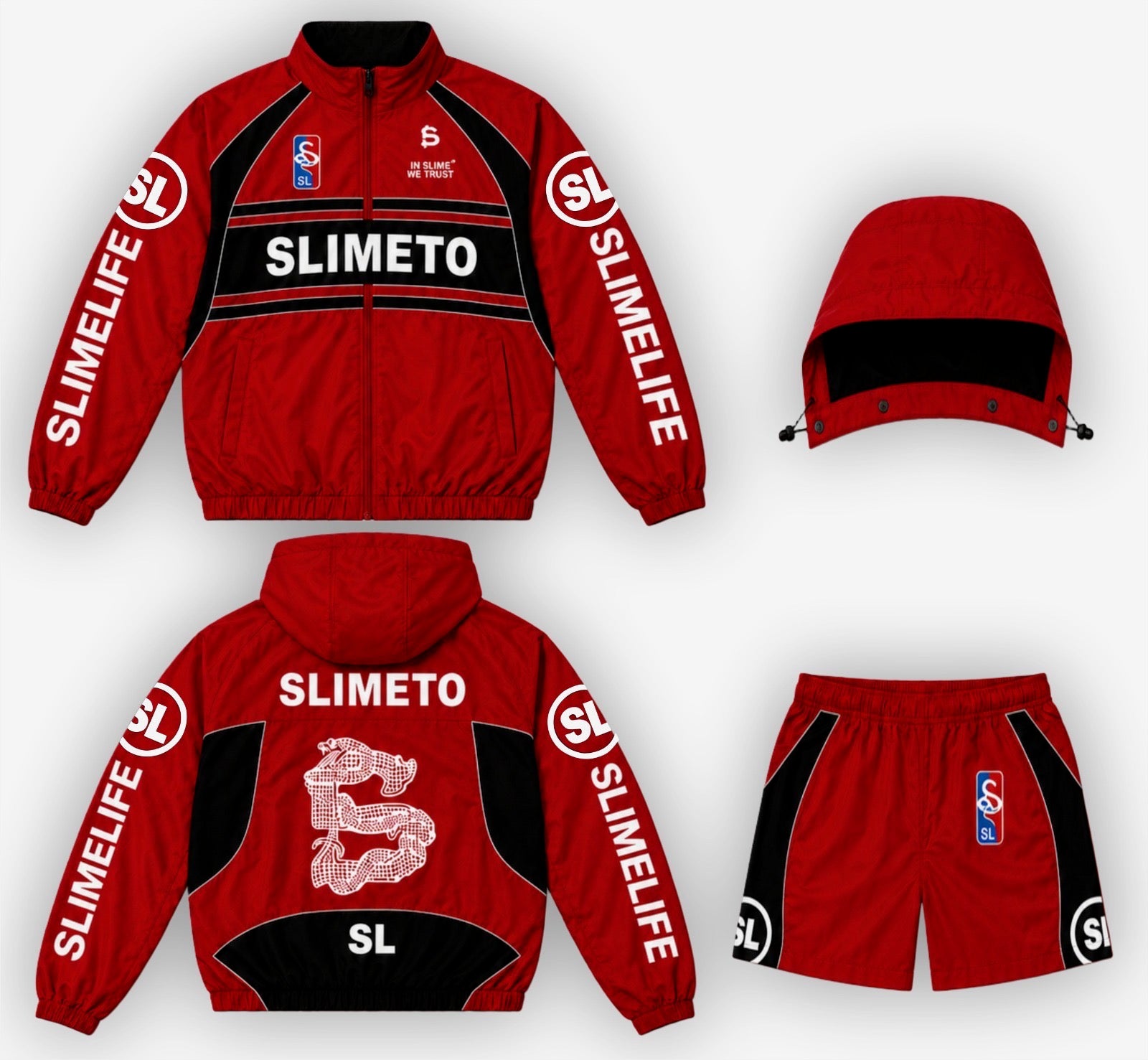 “RED AND BLACK” SLIMELIFE WINDBREAKER SET