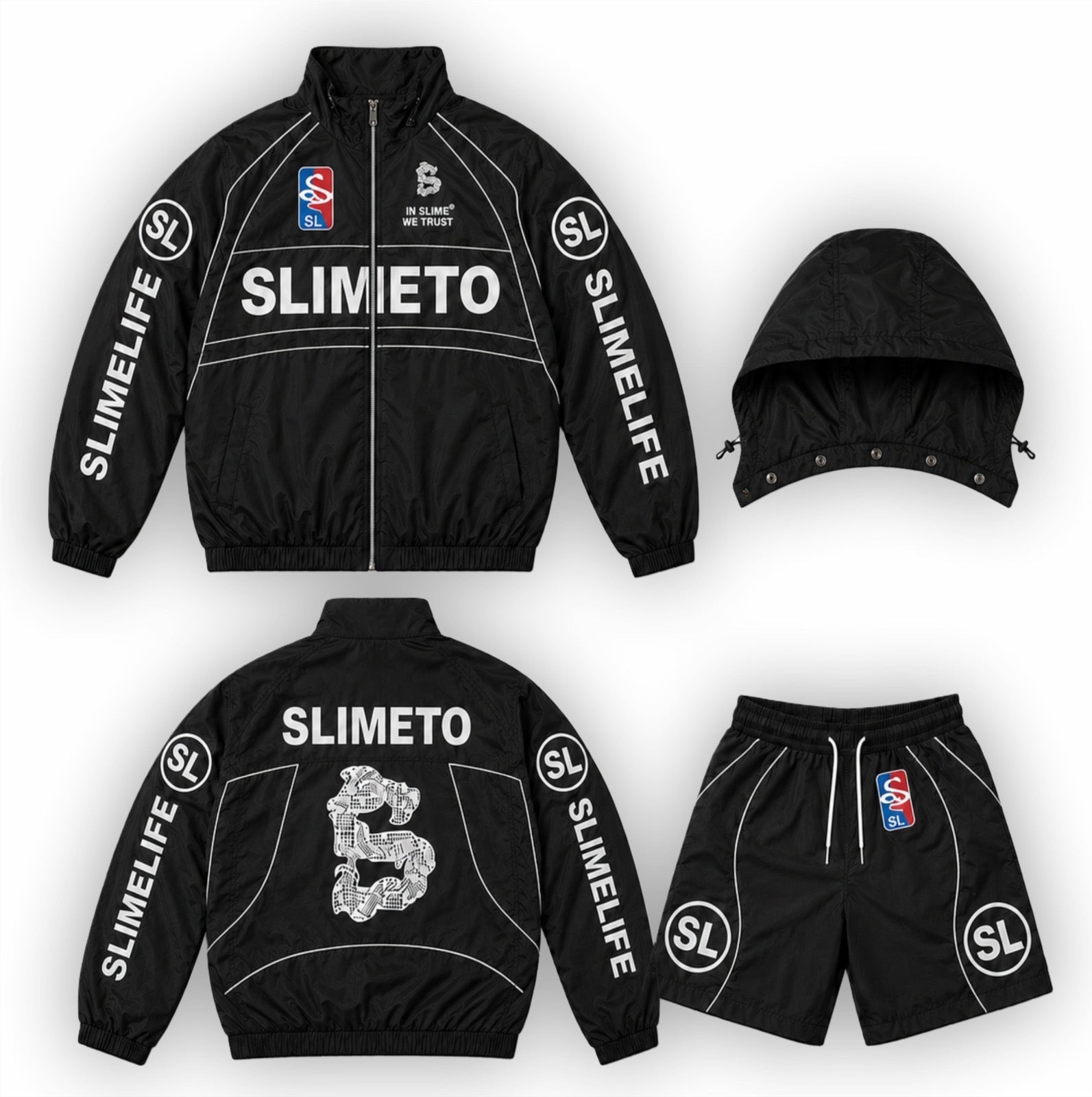“BLACK” SLIMELIFE WINDBREAKER SET