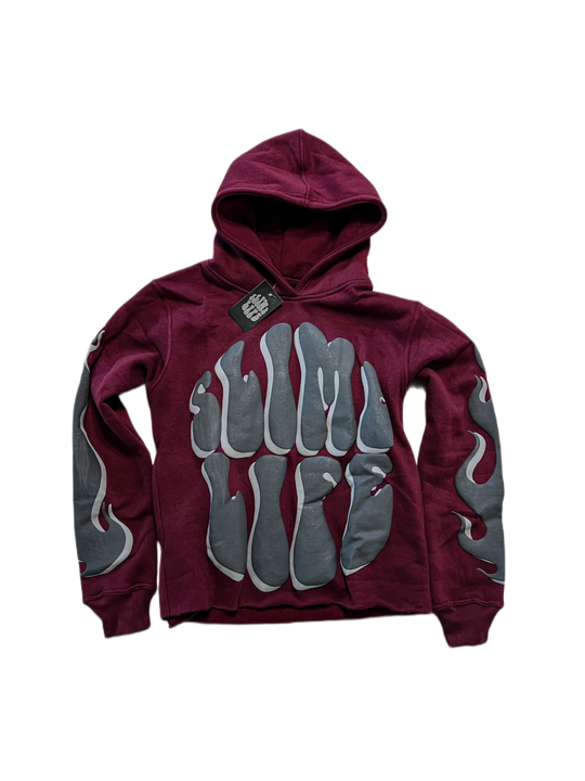 "4 The Streets" Hoodie - Wine Red