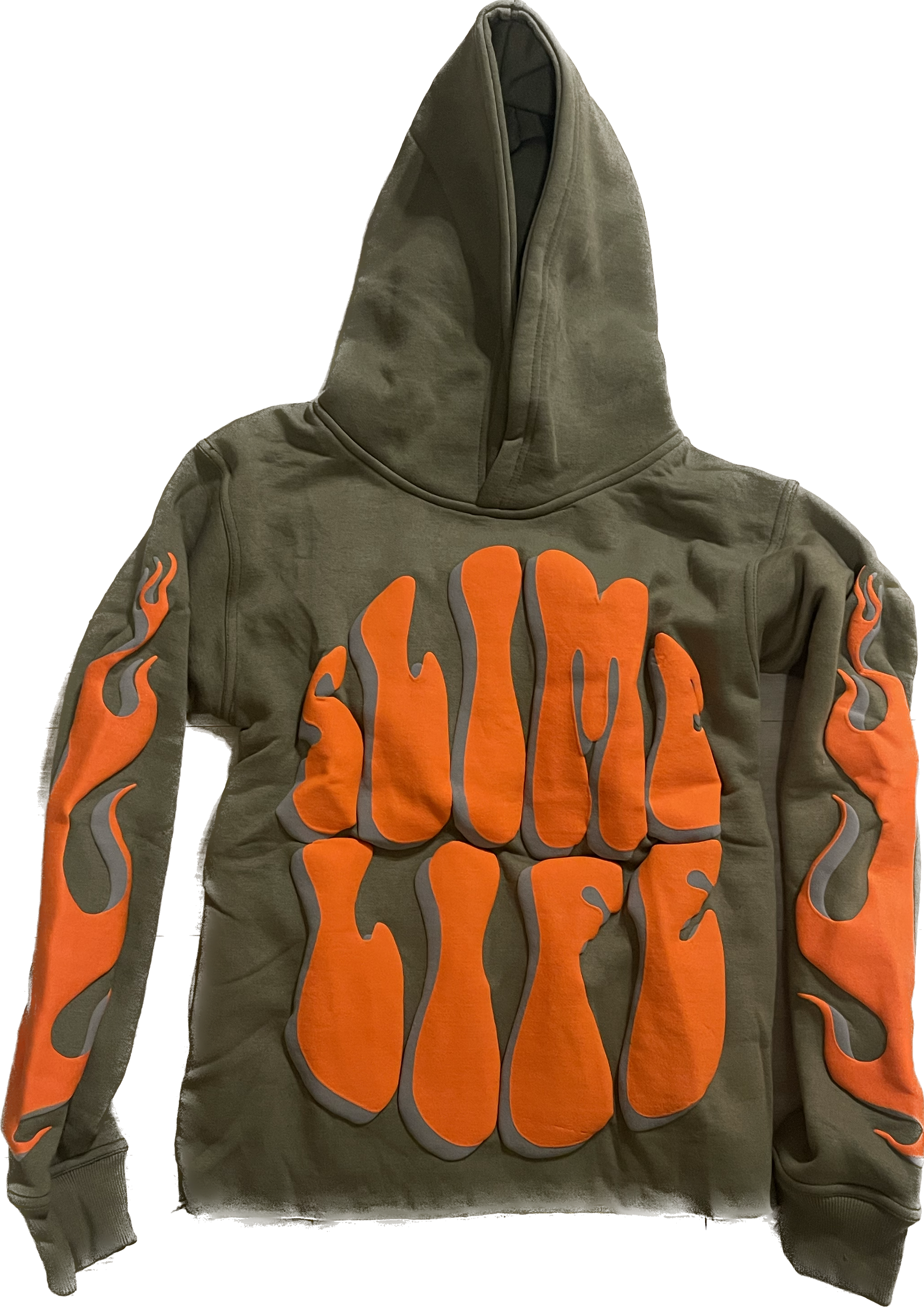 "Echo Of The Streets" Hoodie - Olive & Orange