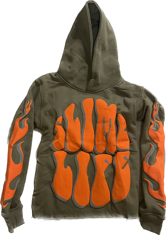 "Echo Of The Streets" Hoodie - Olive & Orange