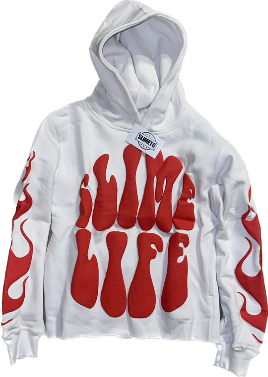 "4 The Streets" Hoodie - White & Red